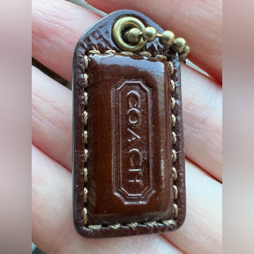 Coach Dark Brown Leather Bag Tag